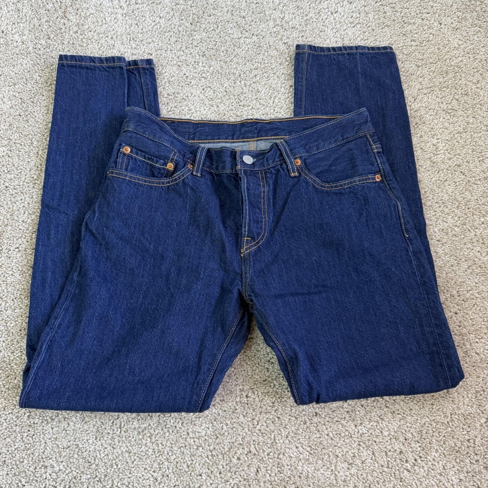 Levi's 501 CT Jeans Womens 27x34 Dark Wash Blue Denim Slim Tapered Button Fly